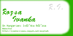 rozsa ivanka business card